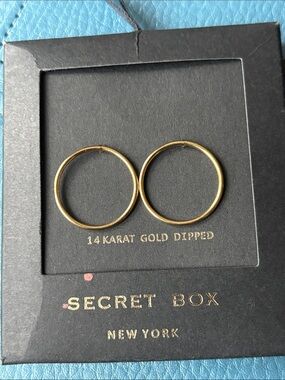 14K Gold-Dipped Thin Hoop Earrings - Gold